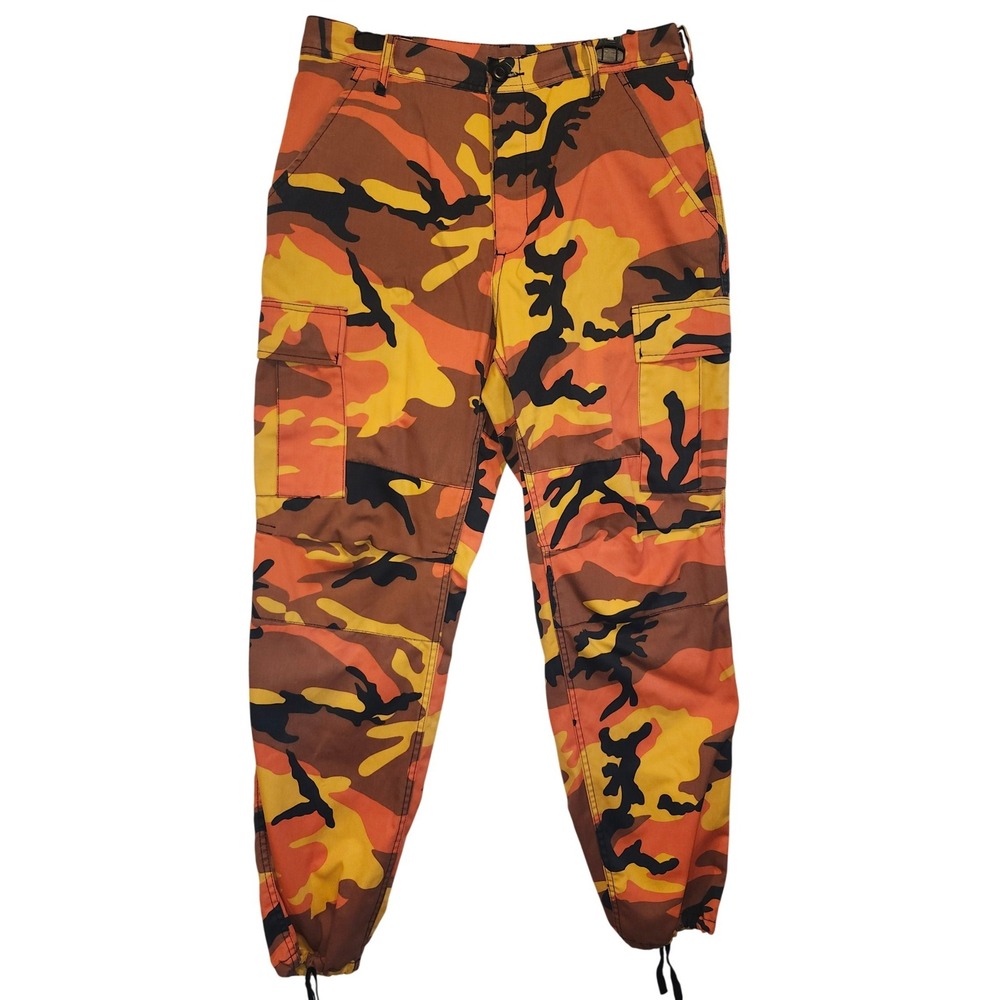 Rothco BDU Cargo Pants Mens Medium Regular Orange Camo Tactical Military Trouser